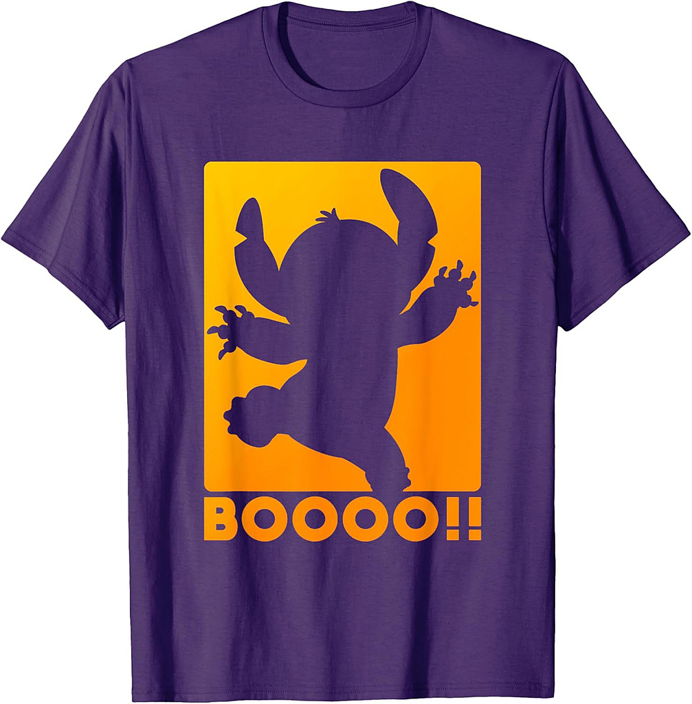 Disney Stitch Silhouette Halloween Boo T-Shirt