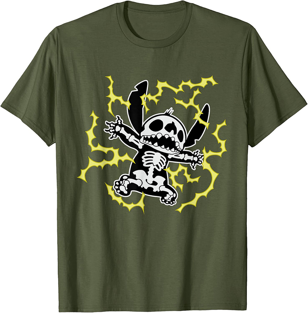 Disney Stitch Skeleton Halloween T-Shirt