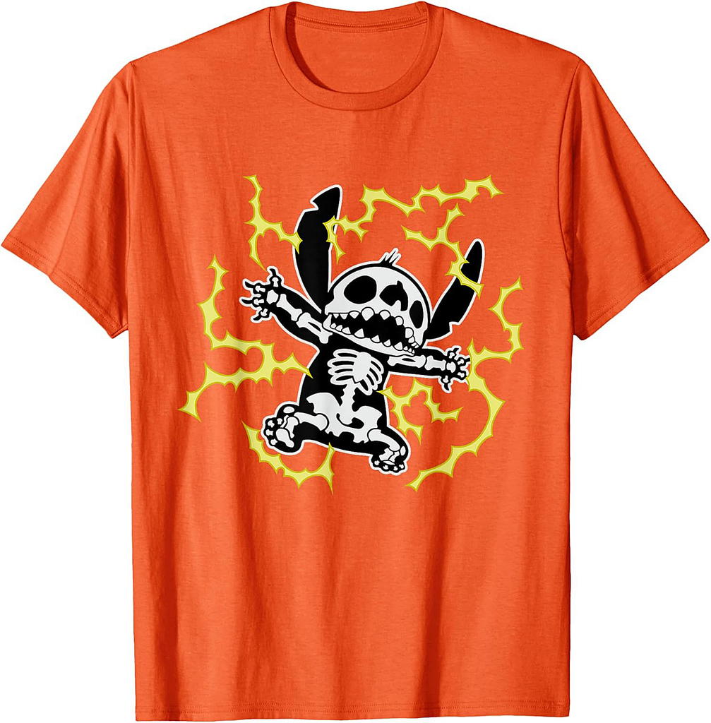 Disney Stitch Skeleton Halloween T-Shirt