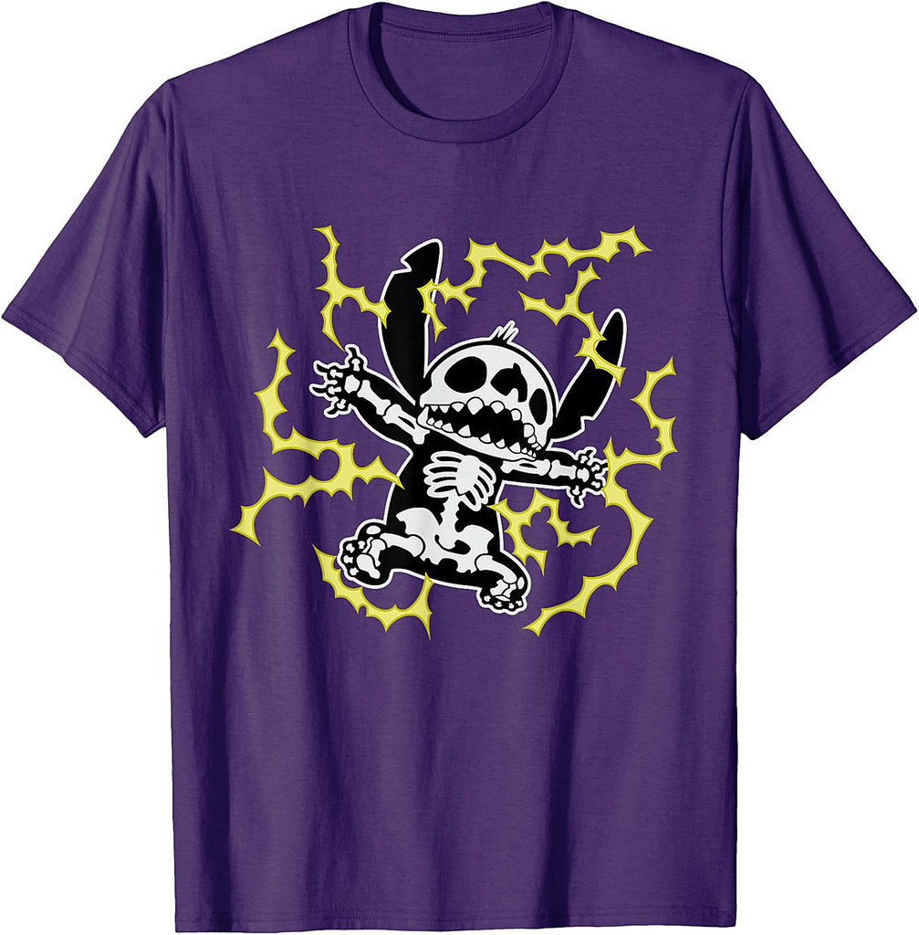Disney Stitch Skeleton Halloween T-Shirt