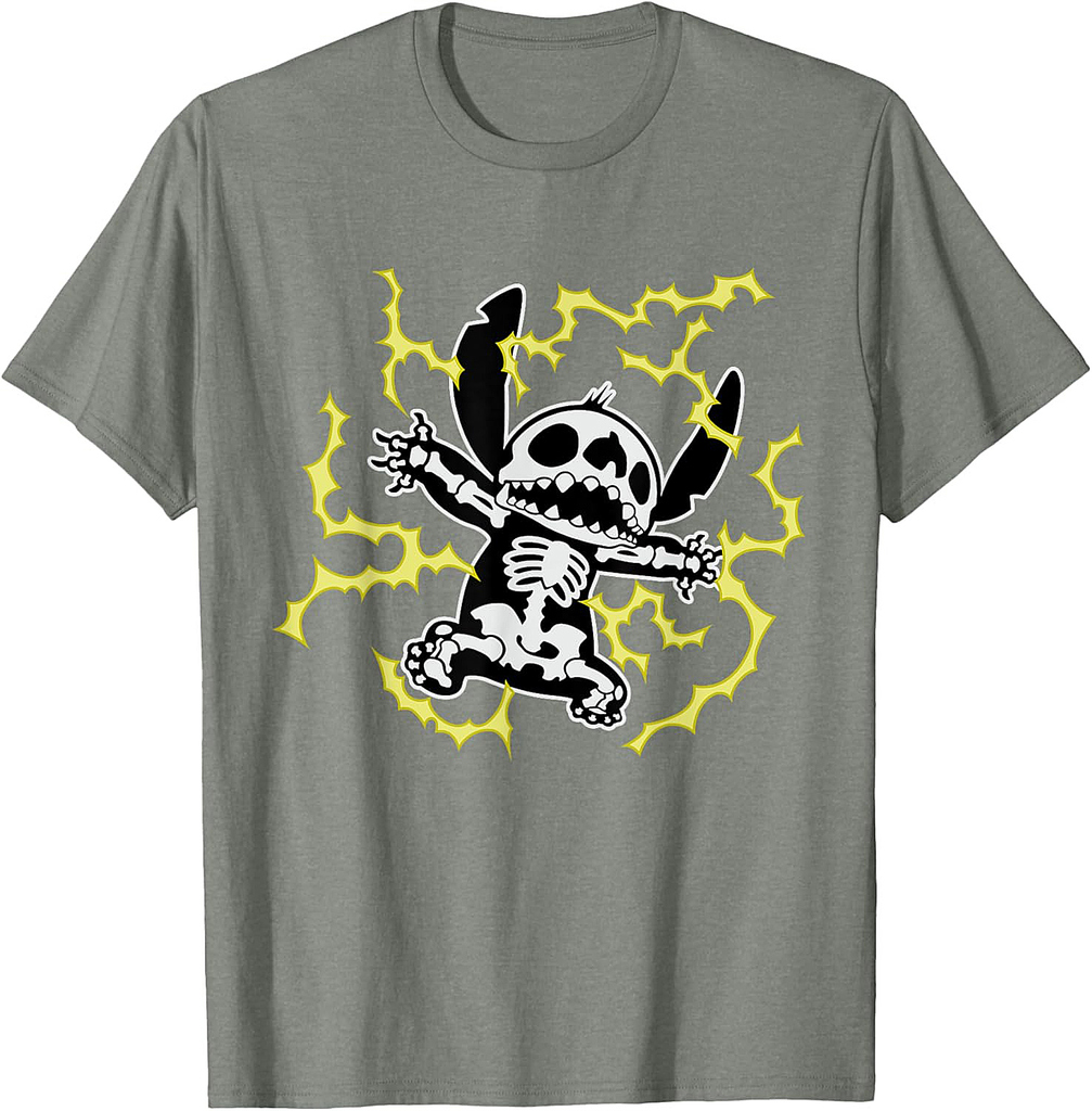 Disney Stitch Skeleton Halloween T-Shirt