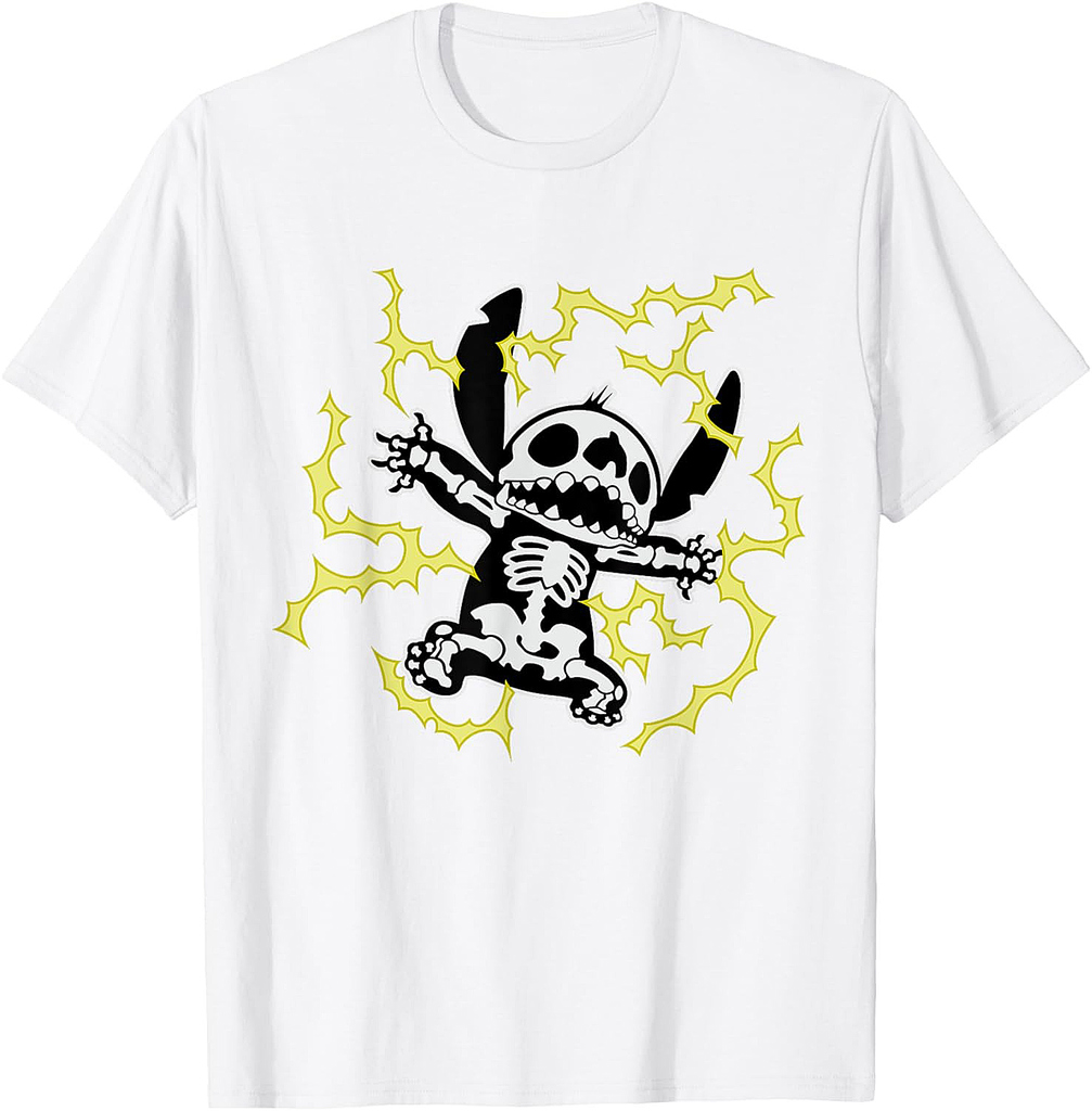 Disney Stitch Skeleton Halloween T-Shirt