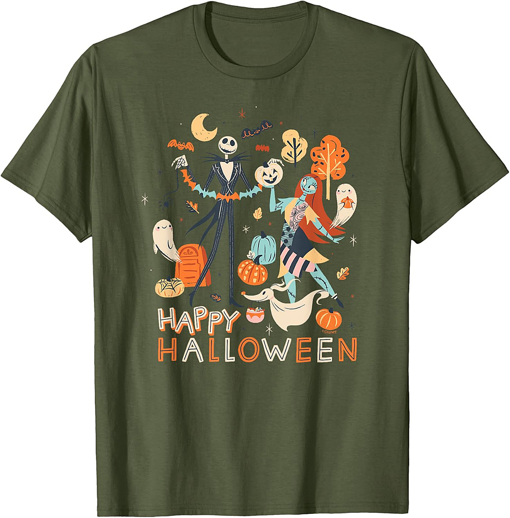 Disney The Nightmare Before Christmas Jack & Sally Halloween T-Shirt