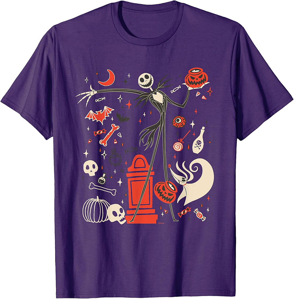 Disney The Nightmare Before Christmas Jack & Zero Halloween T-Shirt