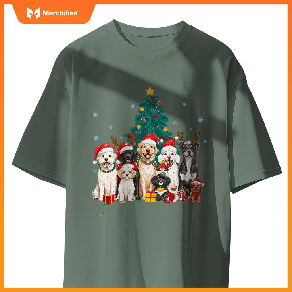 Dog Christmas Xmas Dogs Gift for Dog Lover Dog Owner Gift T-Shirt