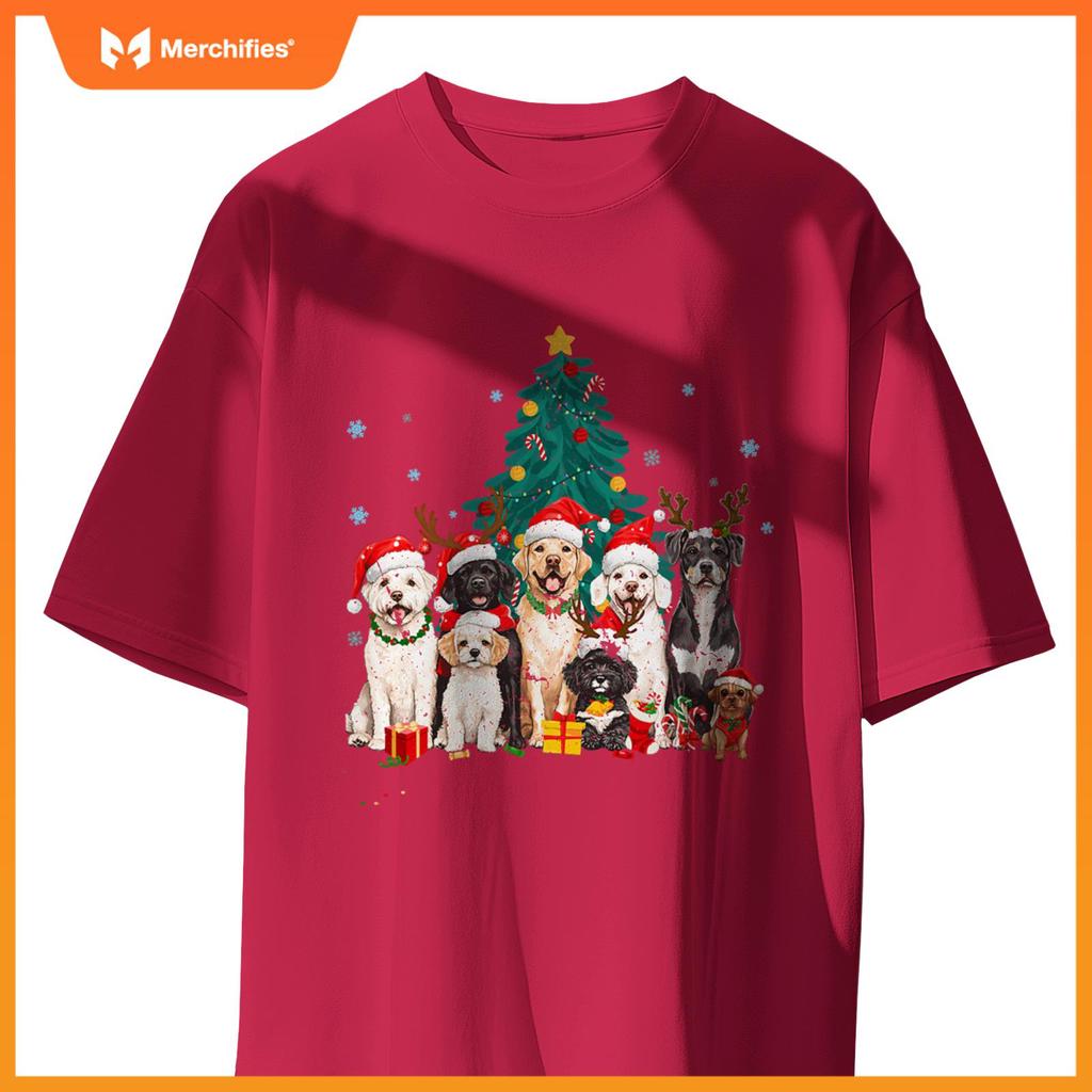 Dog Christmas Xmas Dogs Gift for Dog Lover Dog Owner Gift T-Shirt