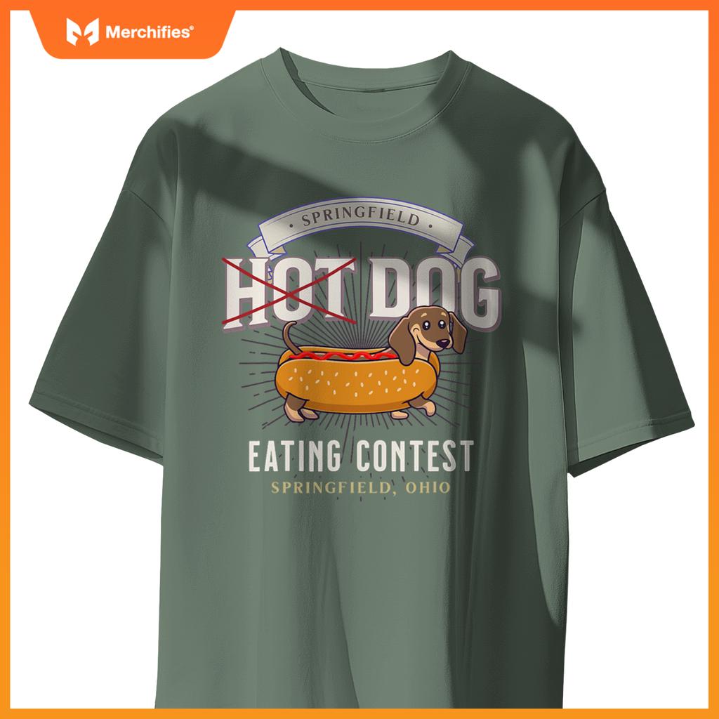 Dog Eating In Springfield Ohio, Springfield Dog Cat Eating T-Shirt