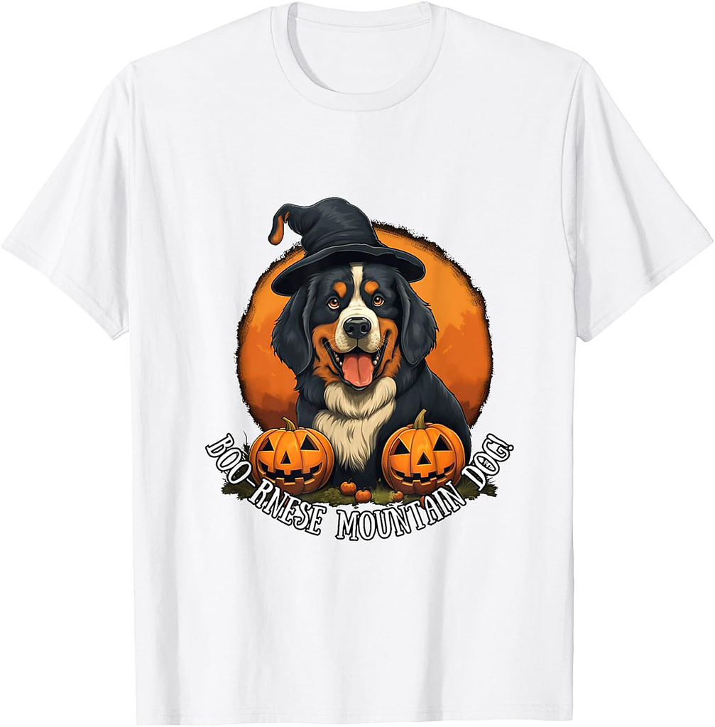 Dog Halloween Bernese Mountain Dog Pumpkin Shirt T-Shirt for Men Women Kids