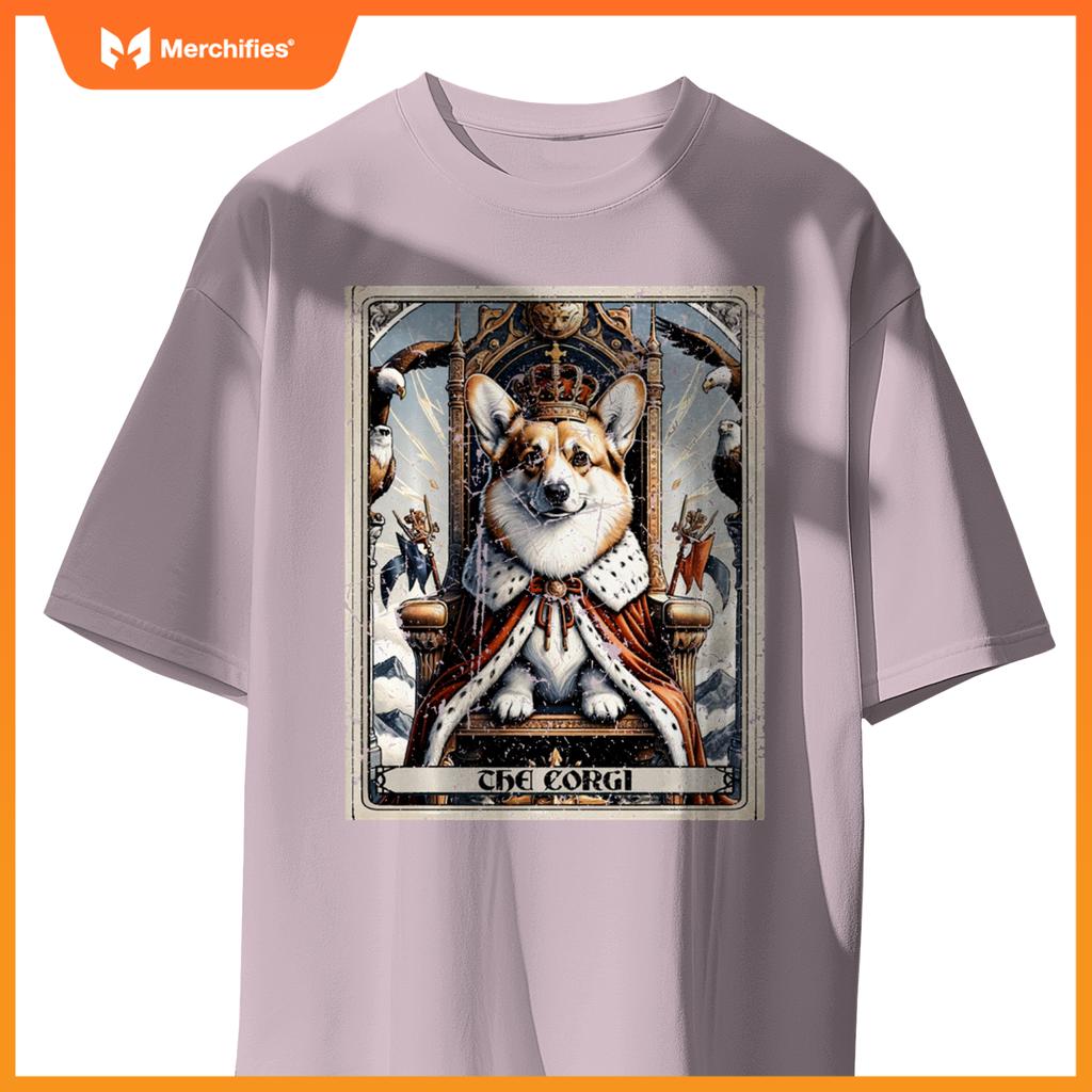 Dog Tarot Card Emperor Empress King Queen Crown Corgi T-Shirt