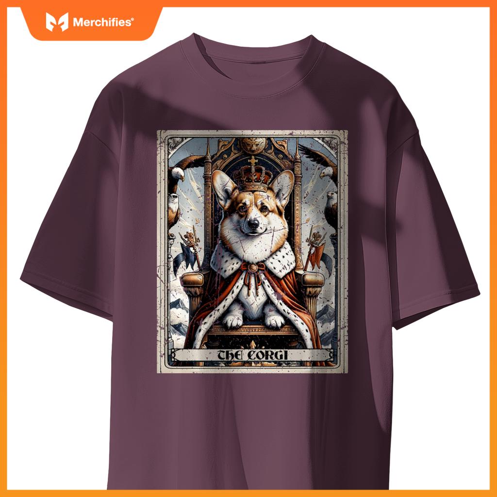 Dog Tarot Card Emperor Empress King Queen Crown Corgi T-Shirt