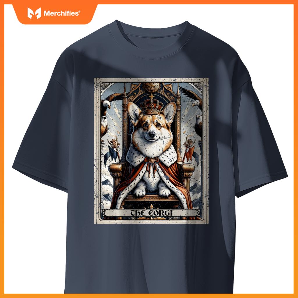 Dog Tarot Card Emperor Empress King Queen Crown Corgi T-Shirt