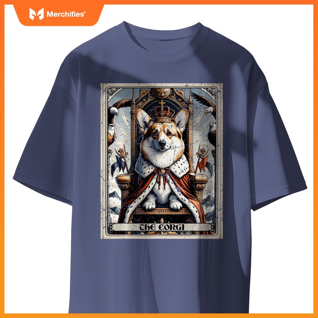 Dog Tarot Card Emperor Empress King Queen Crown Corgi T-Shirt