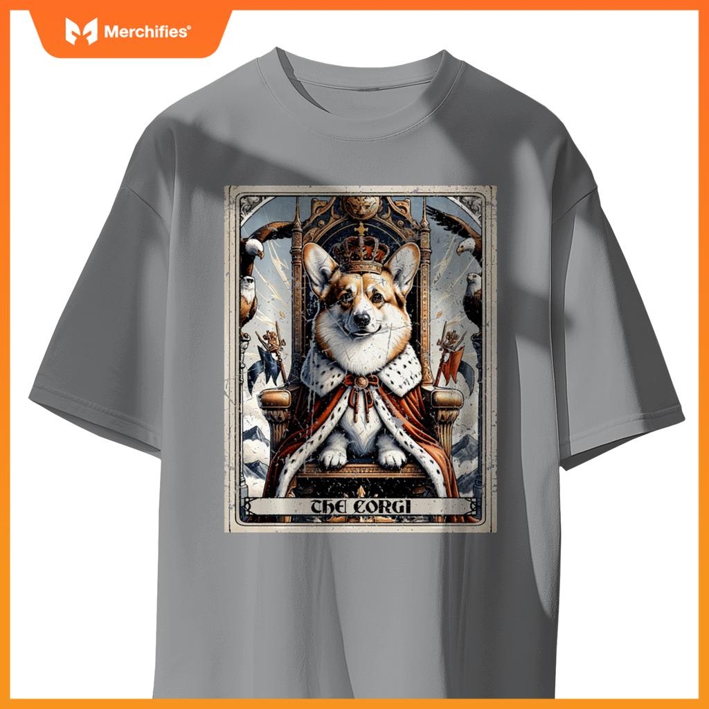 Dog Tarot Card Emperor Empress King Queen Crown Corgi T-Shirt
