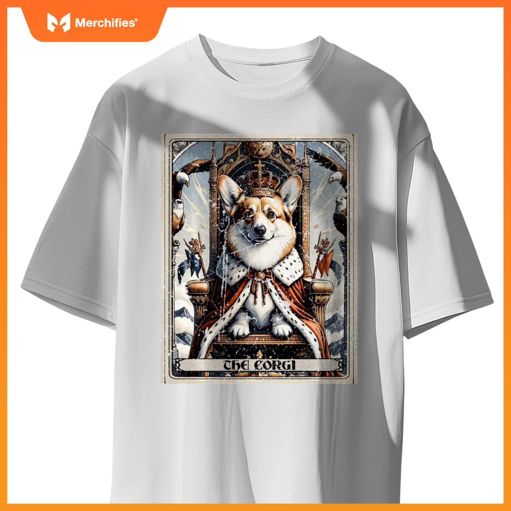 Dog Tarot Card Emperor Empress King Queen Crown Corgi T-Shirt