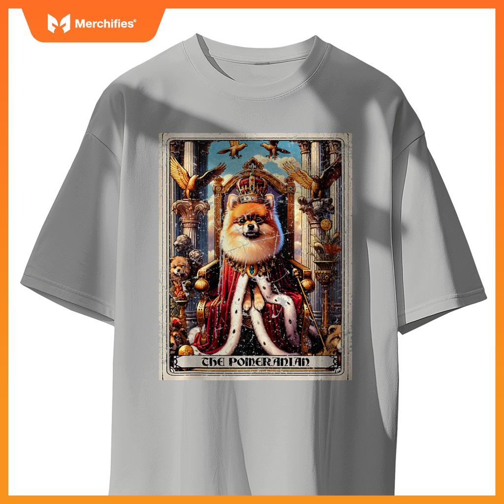 Dog Tarot Card Emperor Empress King Queen Pomeranian T-Shirt