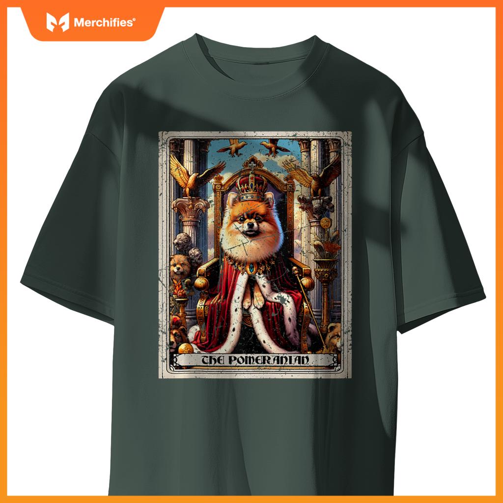 Dog Tarot Card Emperor Empress King Queen Pomeranian T-Shirt