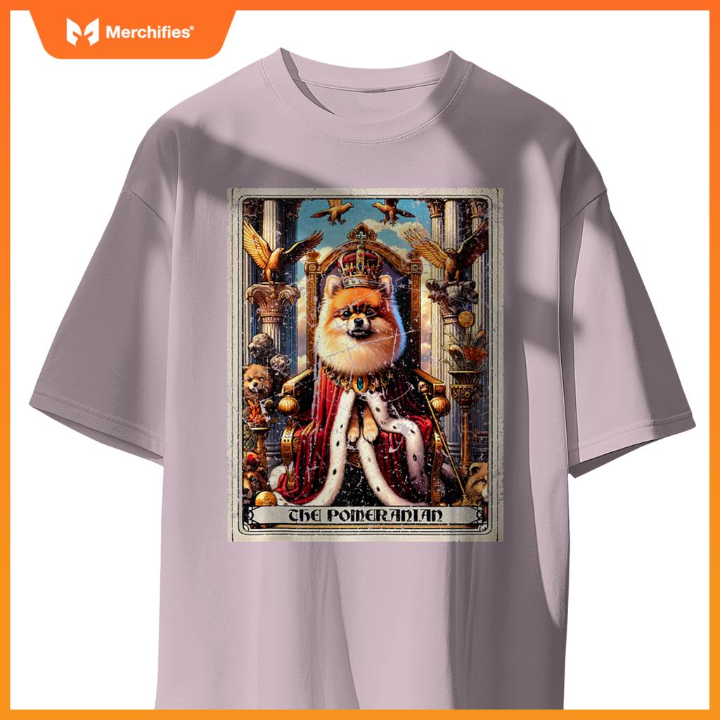 Dog Tarot Card Emperor Empress King Queen Pomeranian T-Shirt