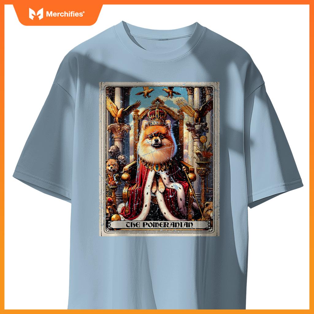 Dog Tarot Card Emperor Empress King Queen Pomeranian T-Shirt