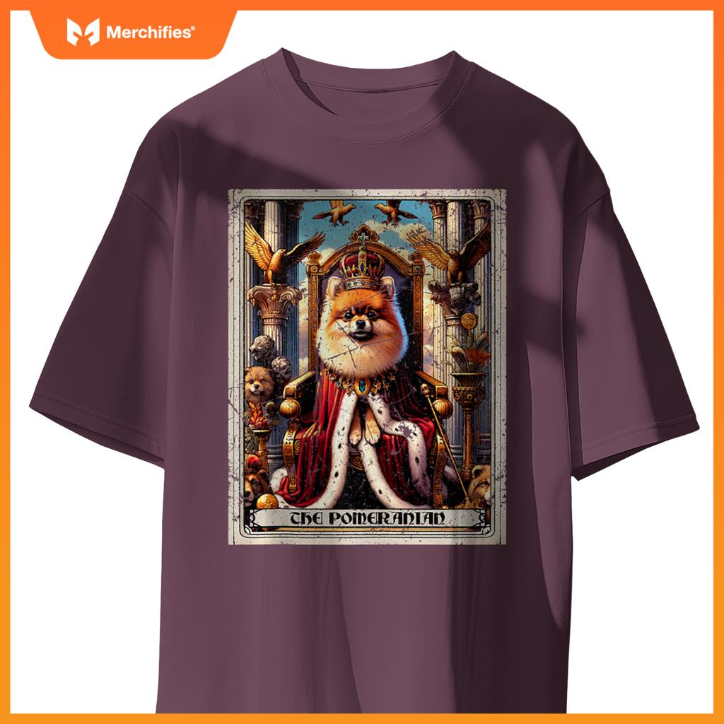 Dog Tarot Card Emperor Empress King Queen Pomeranian T-Shirt