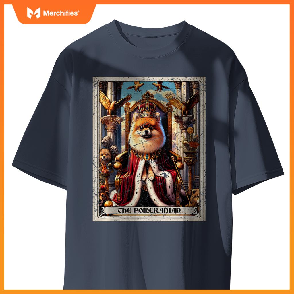 Dog Tarot Card Emperor Empress King Queen Pomeranian T-Shirt