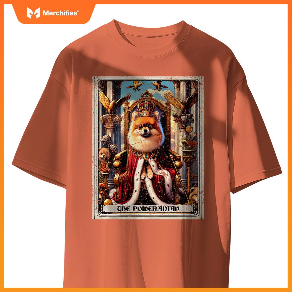 Dog Tarot Card Emperor Empress King Queen Pomeranian T-Shirt