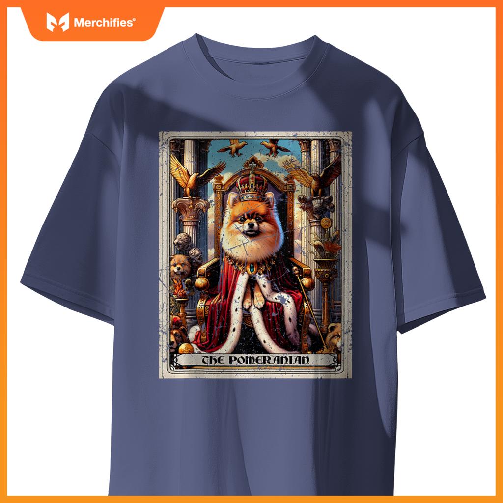 Dog Tarot Card Emperor Empress King Queen Pomeranian T-Shirt