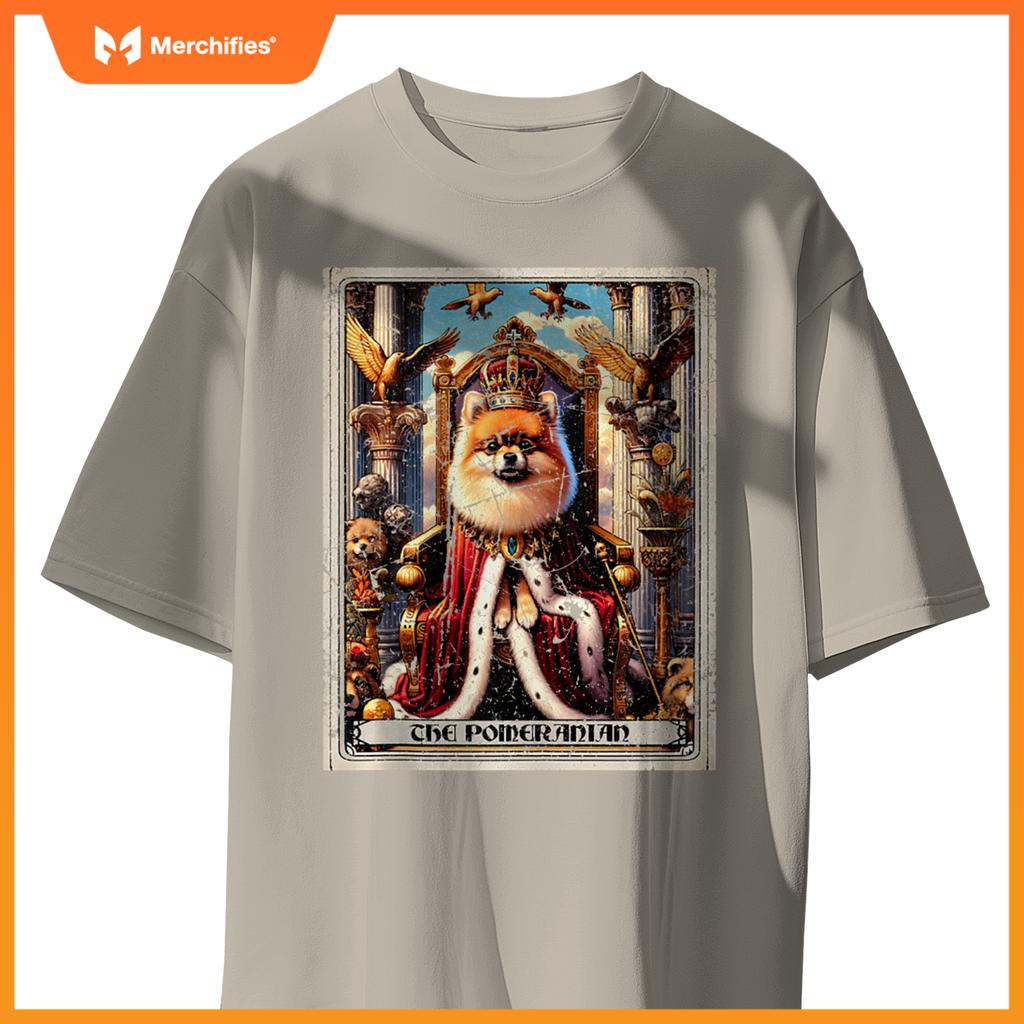 Dog Tarot Card Emperor Empress King Queen Pomeranian T-Shirt