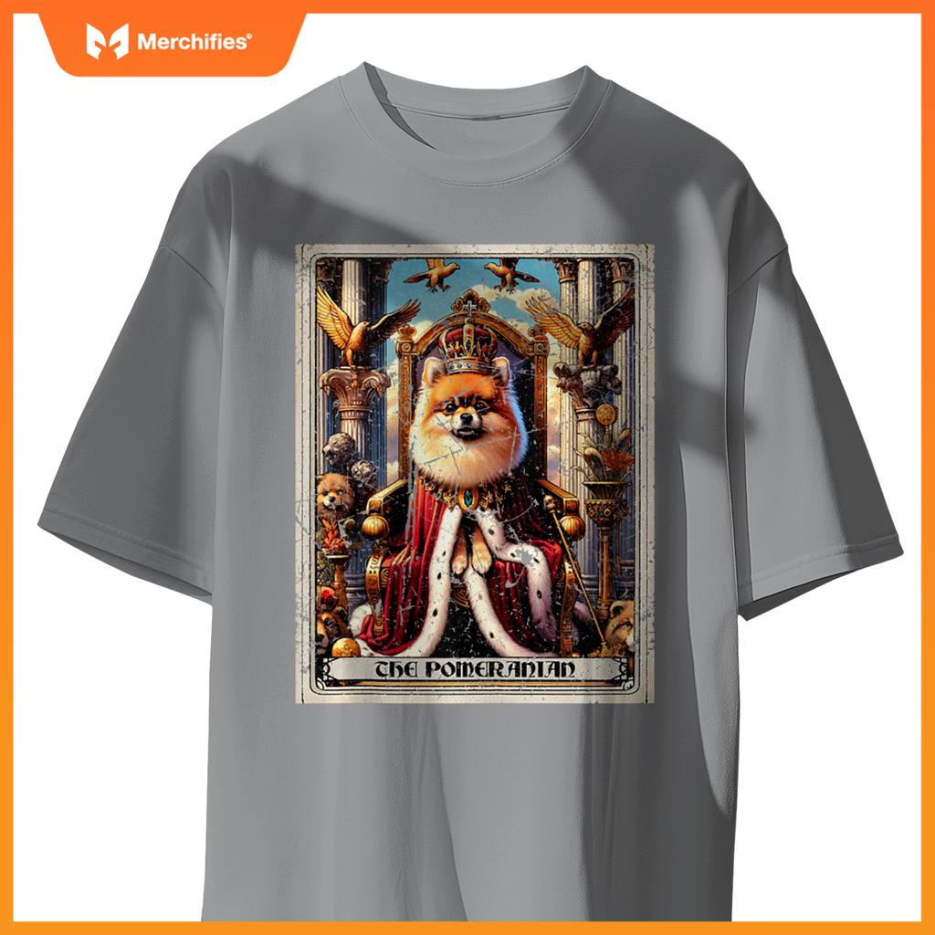 Dog Tarot Card Emperor Empress King Queen Pomeranian T-Shirt