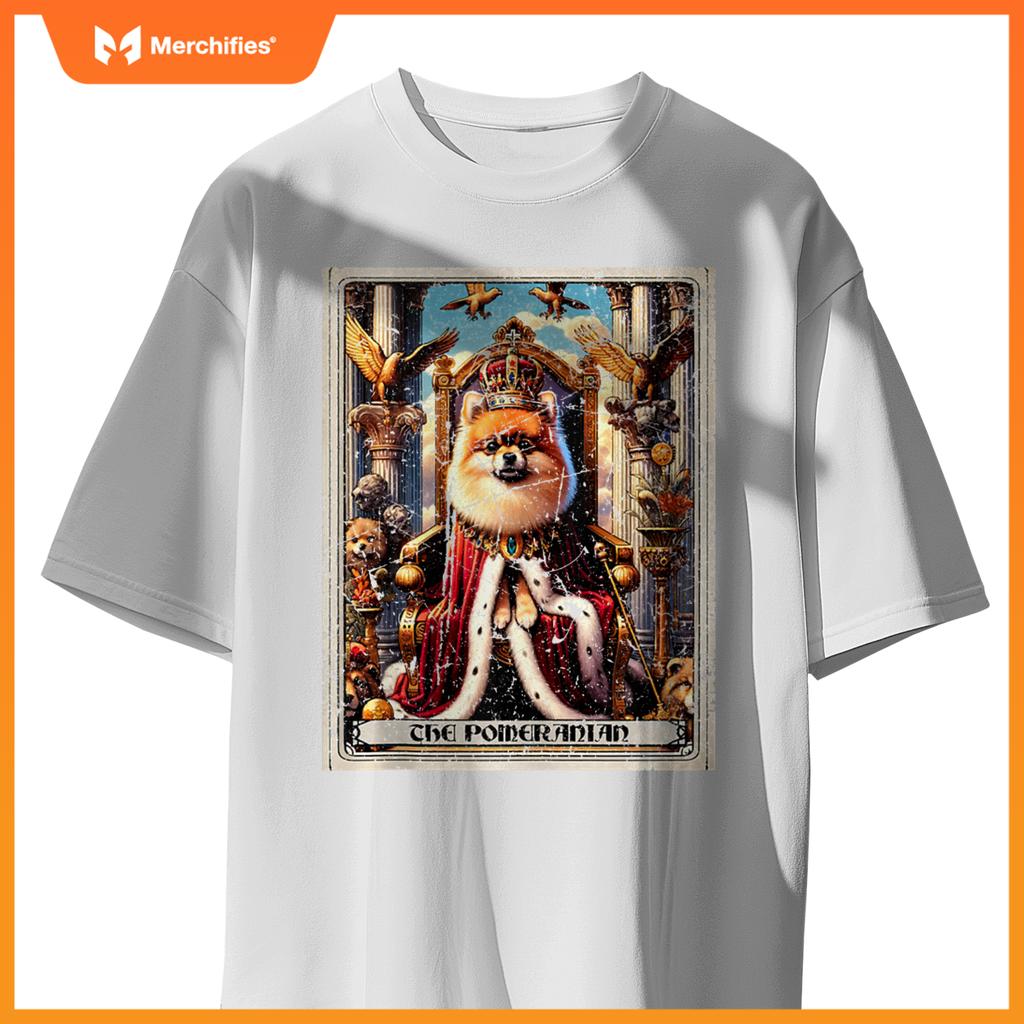 Dog Tarot Card Emperor Empress King Queen Pomeranian T-Shirt