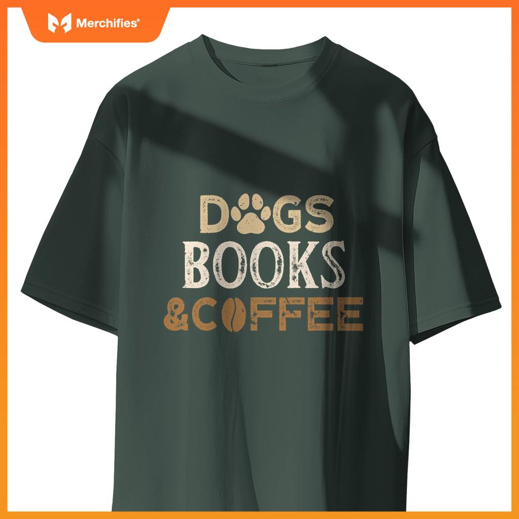 Dogs Books & Coffee T-Shirt