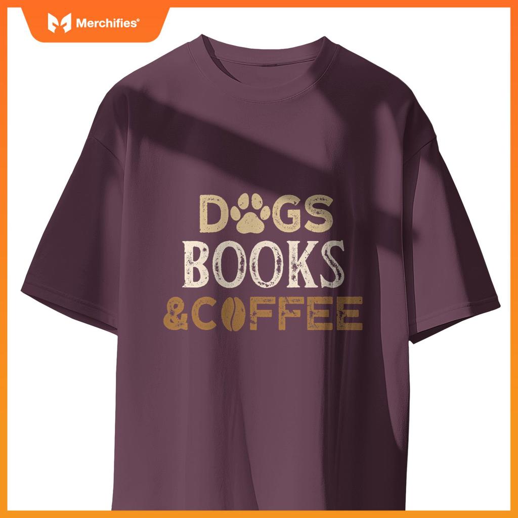 Dogs Books & Coffee T-Shirt