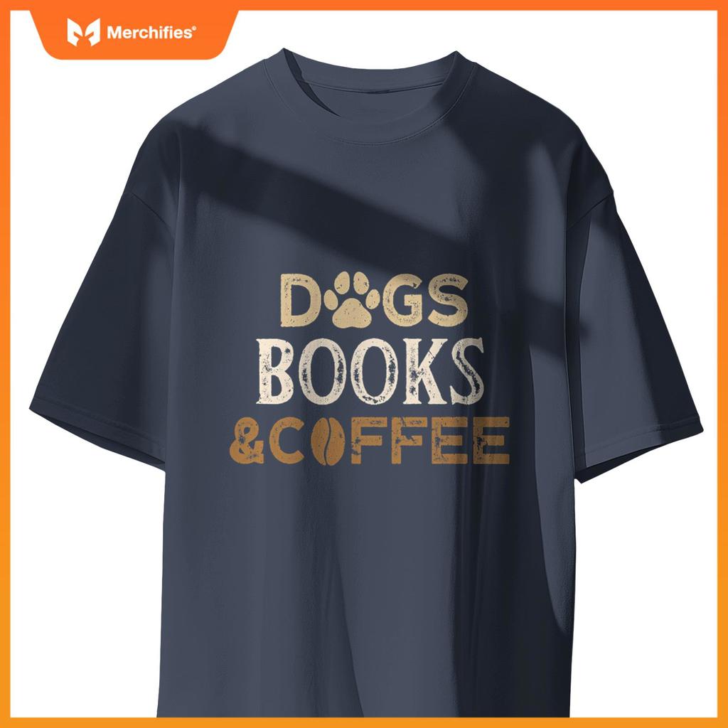 Dogs Books & Coffee T-Shirt