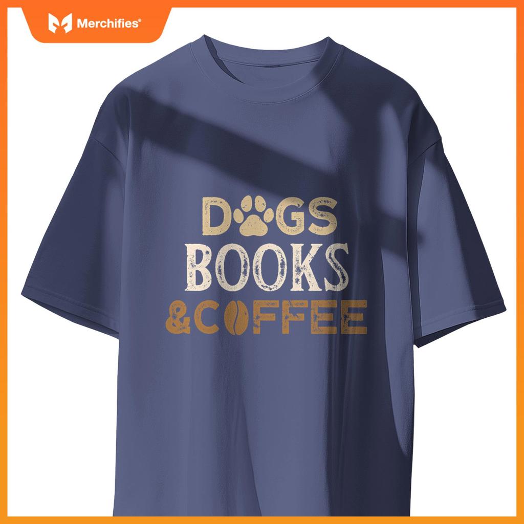 Dogs Books & Coffee T-Shirt