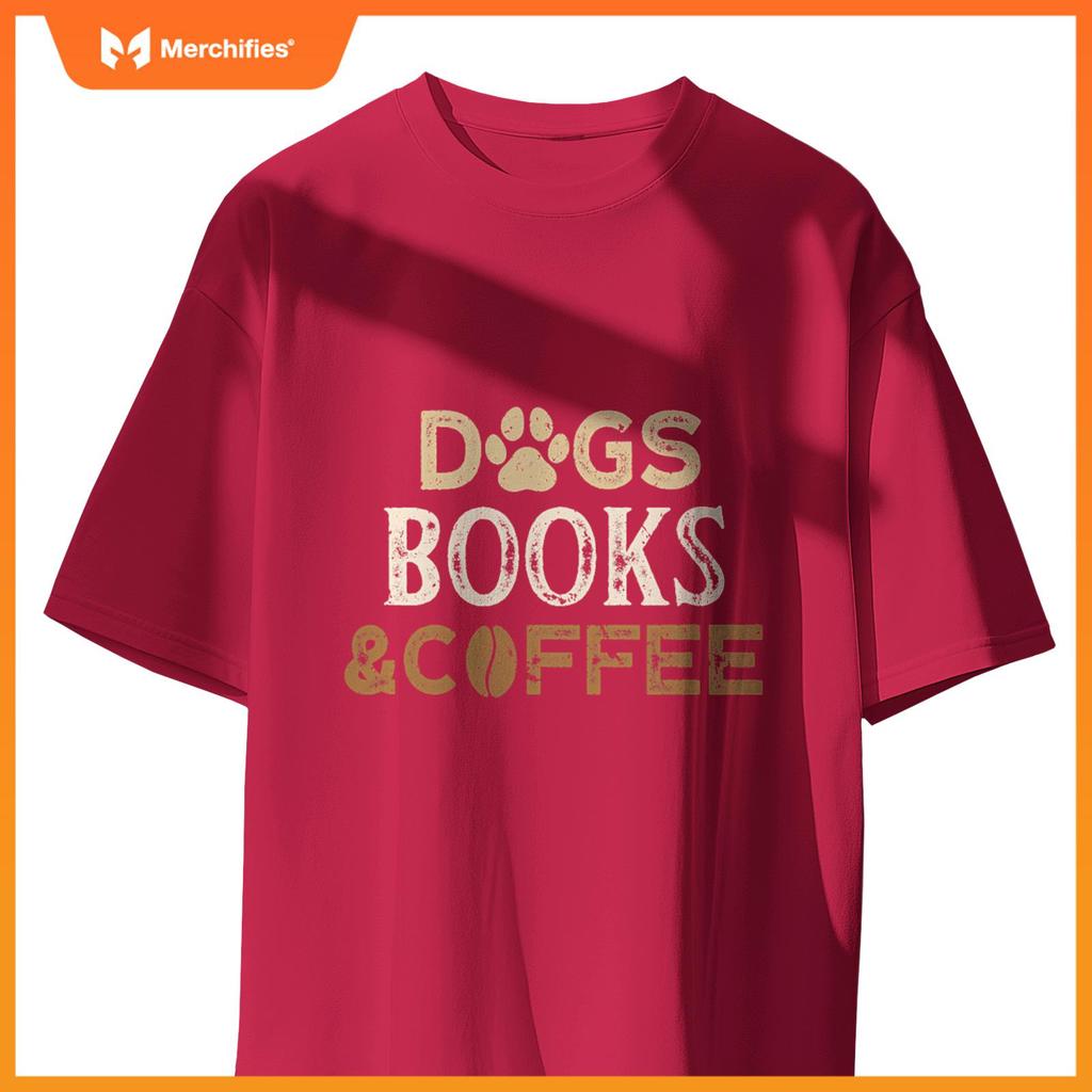 Dogs Books & Coffee T-Shirt