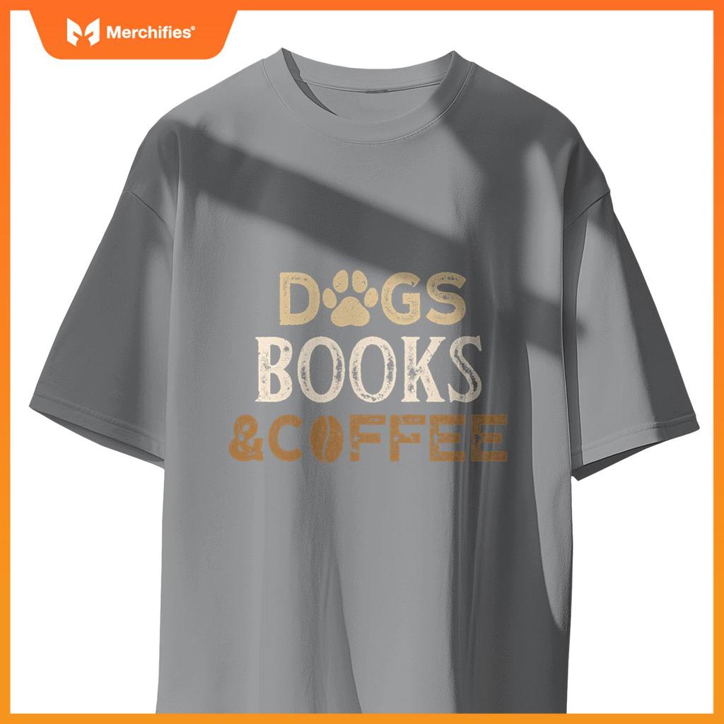 Dogs Books & Coffee T-Shirt