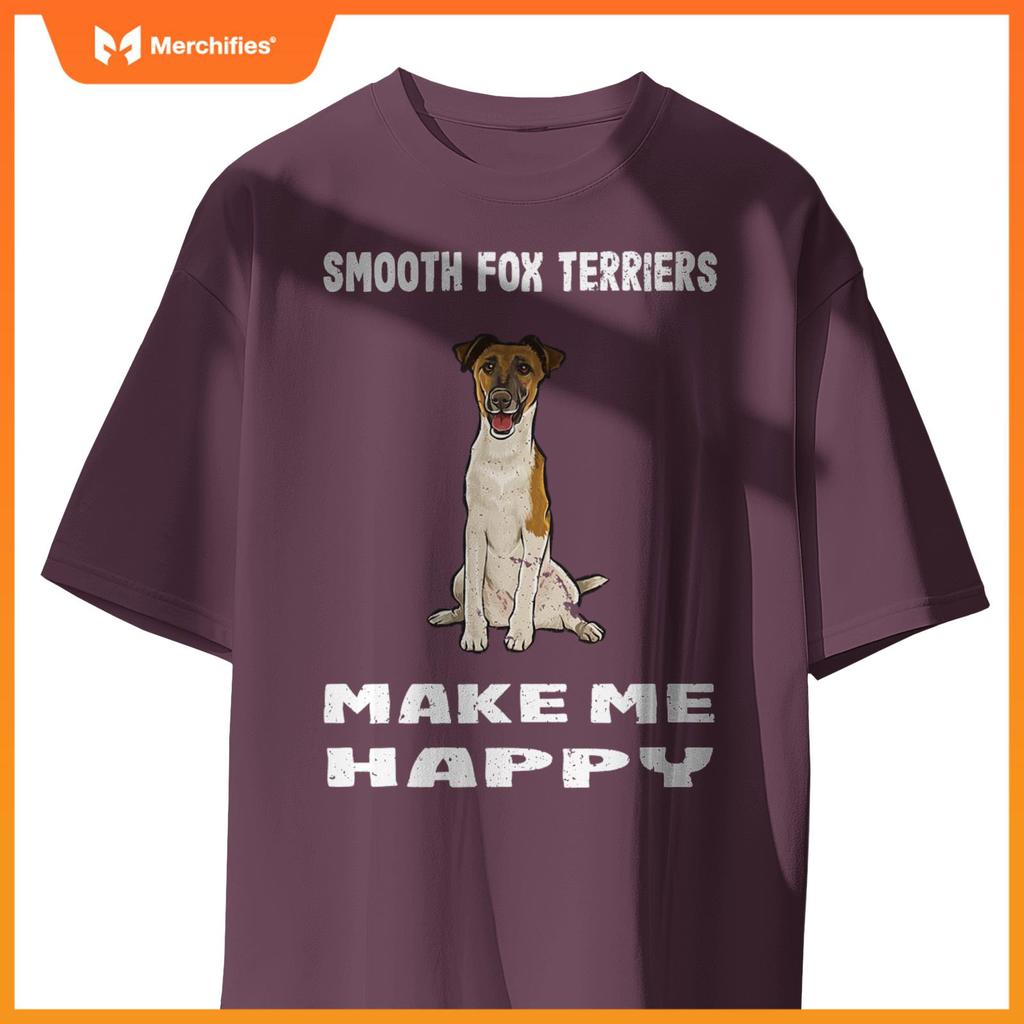 Dogs Give Me Happy Smooth Fox Terrier T-Shirt