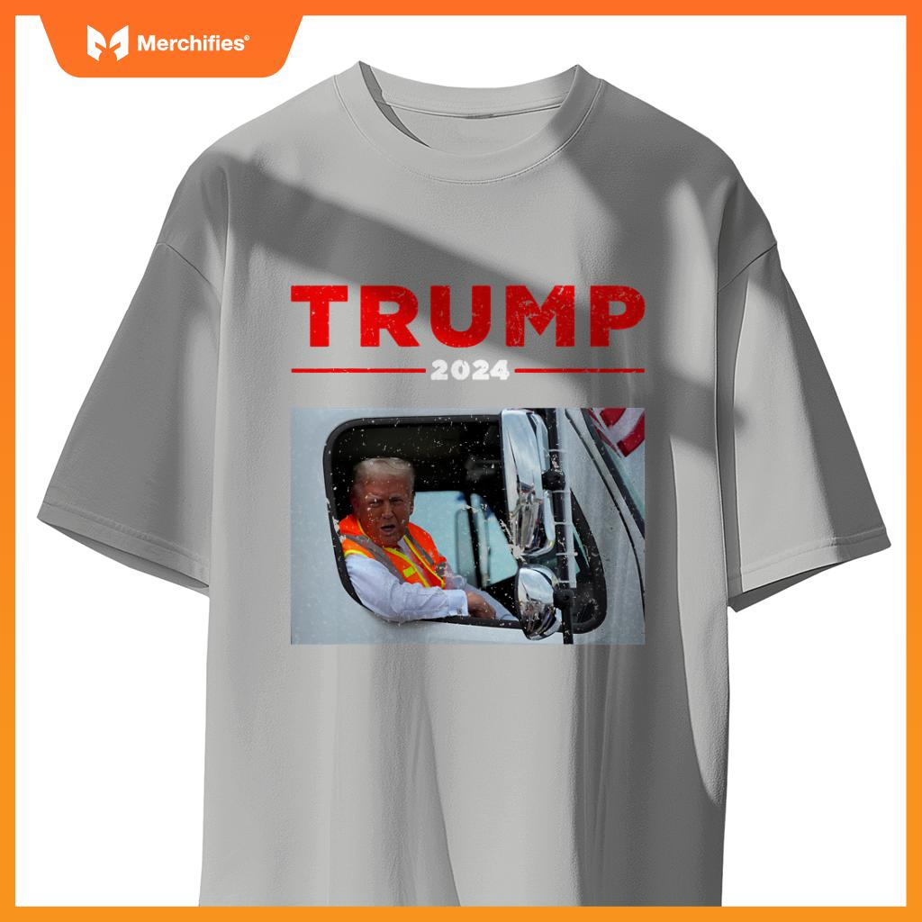 Donald Trump Rides In Garbage Truck Shirt Garbage Tee Trump T-Shirt