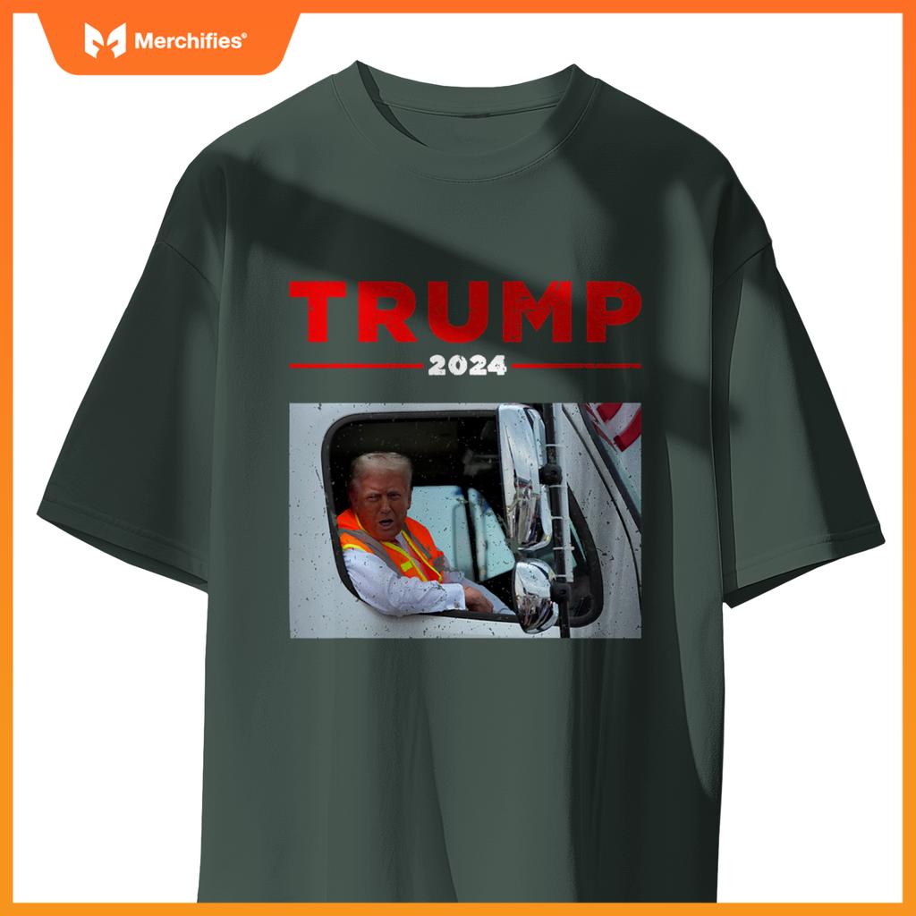 Donald Trump Rides In Garbage Truck Shirt Garbage Tee Trump T-Shirt