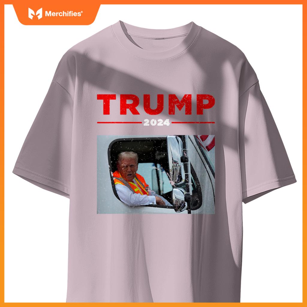 Donald Trump Rides In Garbage Truck Shirt Garbage Tee Trump T-Shirt