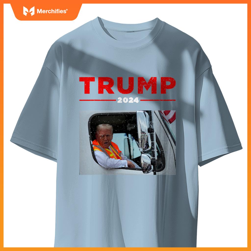 Donald Trump Rides In Garbage Truck Shirt Garbage Tee Trump T-Shirt
