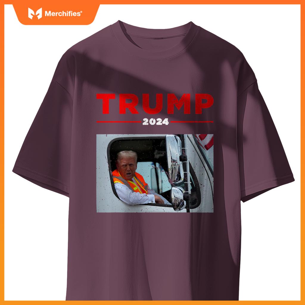 Donald Trump Rides In Garbage Truck Shirt Garbage Tee Trump T-Shirt