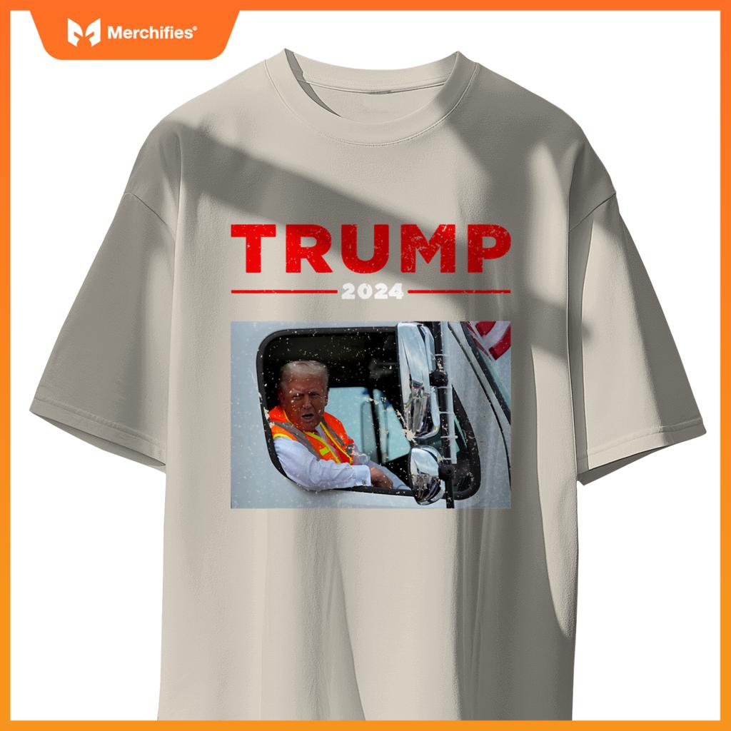 Donald Trump Rides In Garbage Truck Shirt Garbage Tee Trump T-Shirt