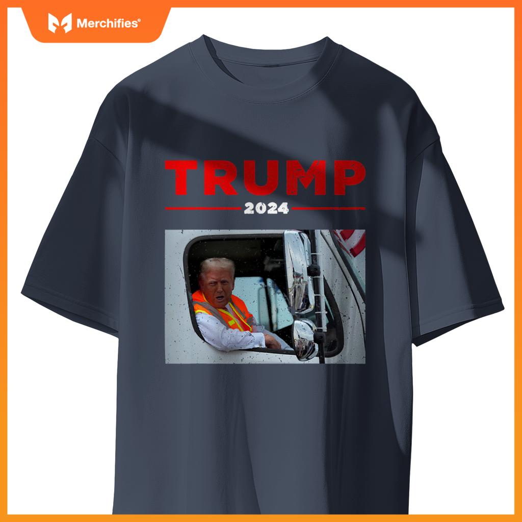 Donald Trump Rides In Garbage Truck Shirt Garbage Tee Trump T-Shirt
