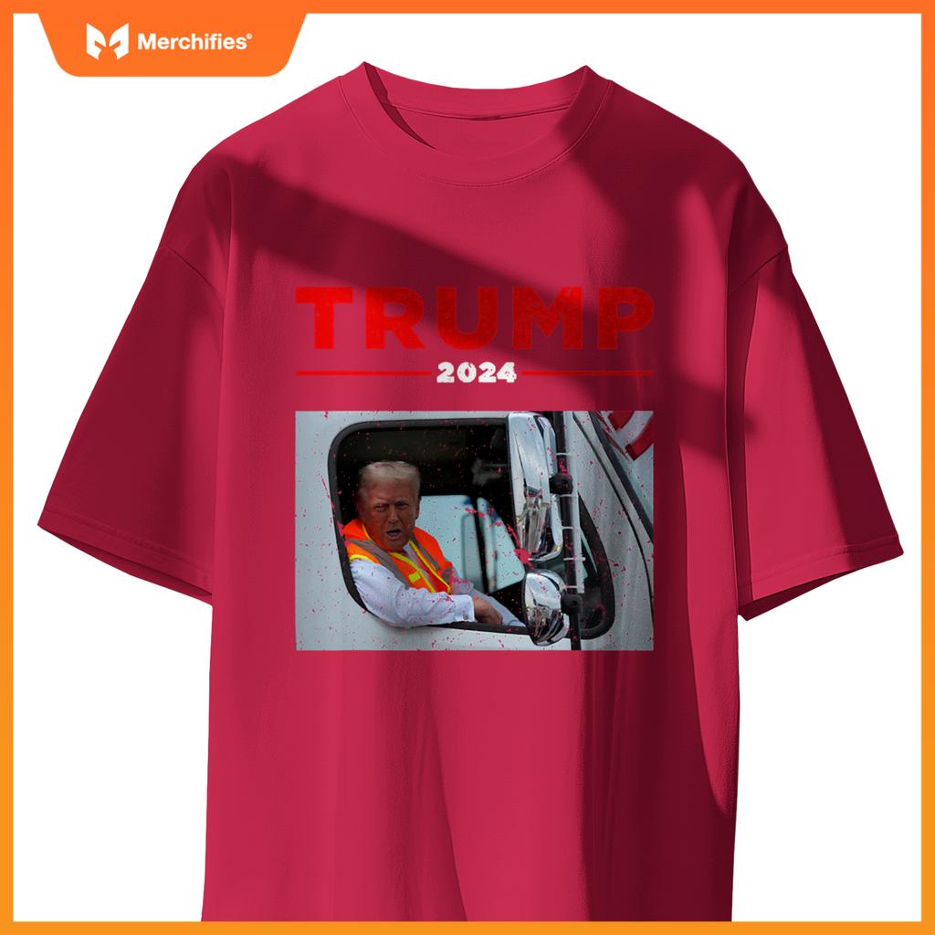 Donald Trump Rides In Garbage Truck Shirt Garbage Tee Trump T-Shirt
