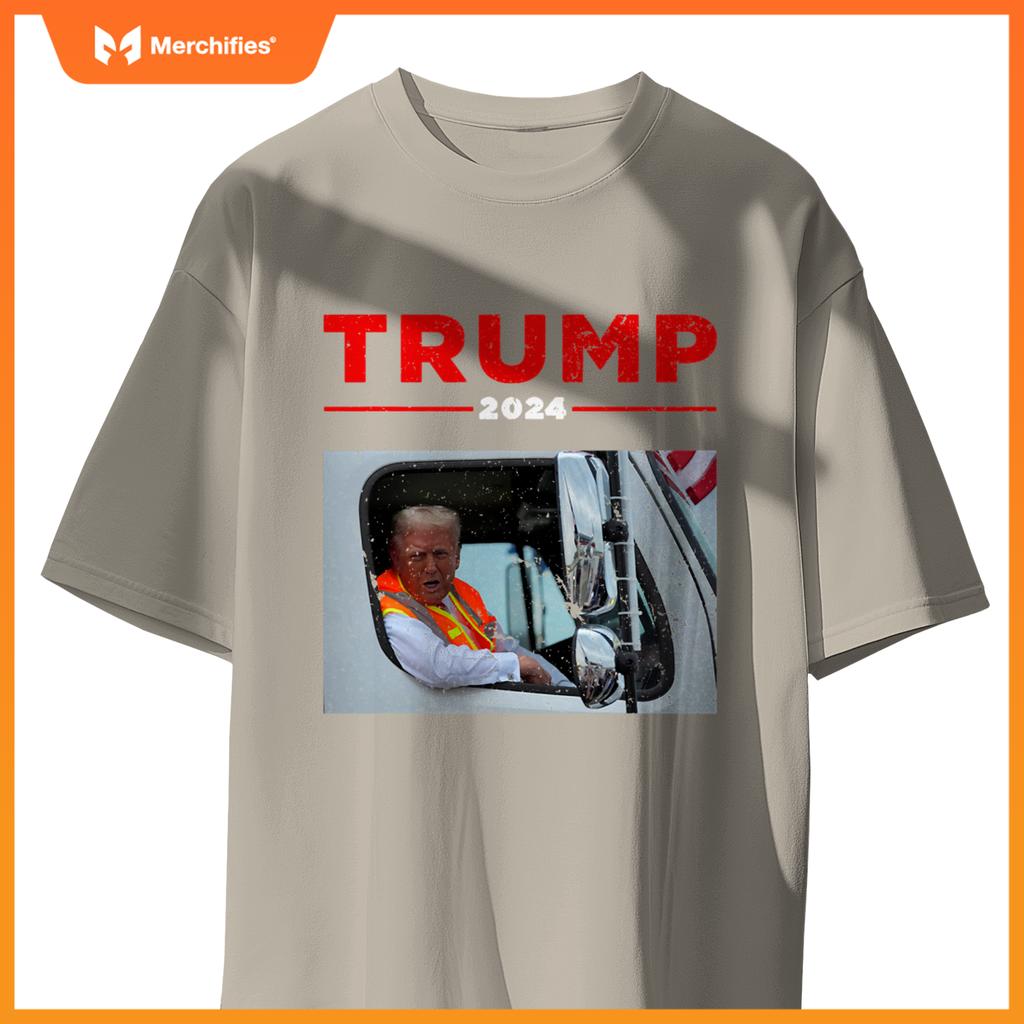 Donald Trump Rides In Garbage Truck Shirt Garbage Tee Trump T-Shirt