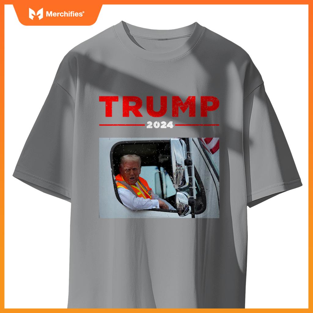 Donald Trump Rides In Garbage Truck Shirt Garbage Tee Trump T-Shirt