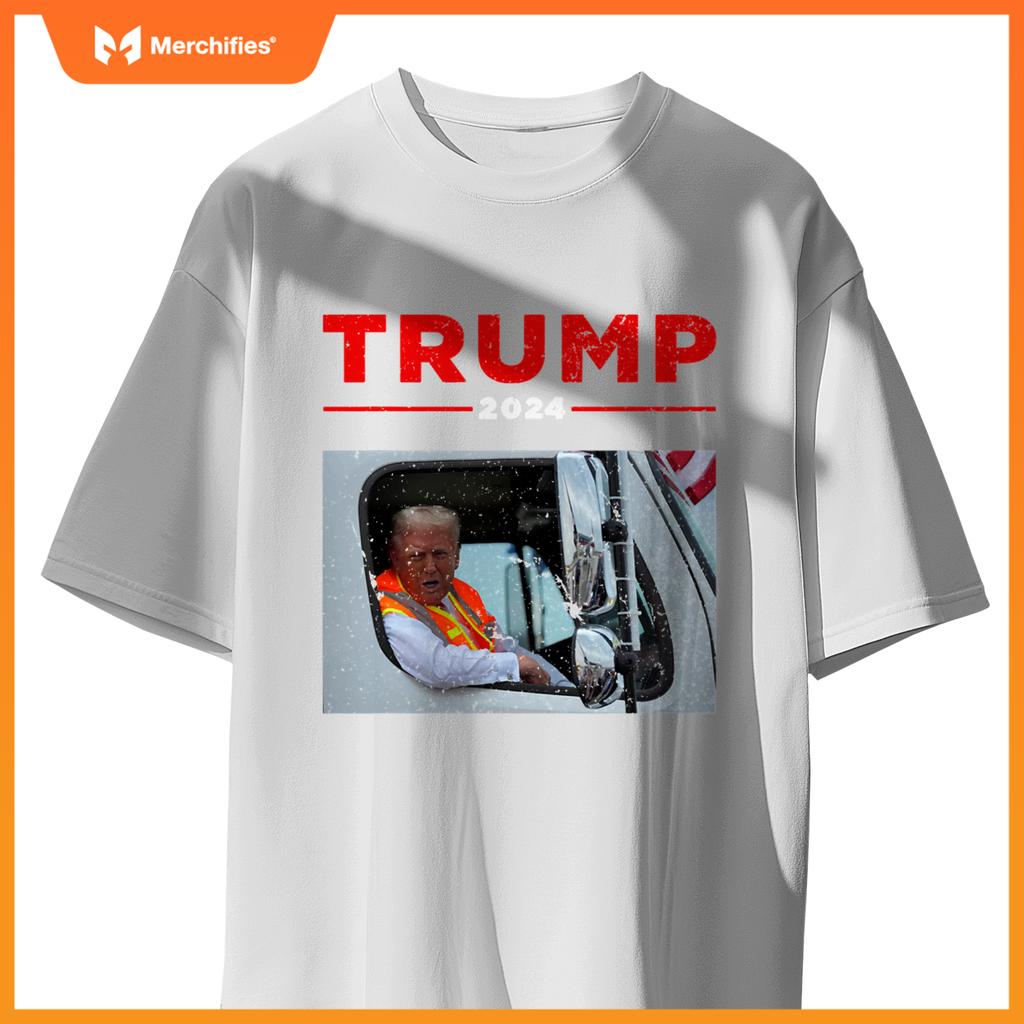 Donald Trump Rides In Garbage Truck Shirt Garbage Tee Trump T-Shirt