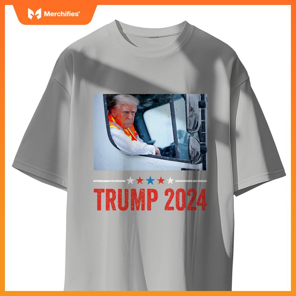 Donald Trump Rides In Garbage Truck Trump In Trash Truck T-Shirt