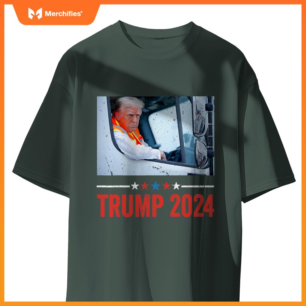 Donald Trump Rides In Garbage Truck Trump In Trash Truck T-Shirt