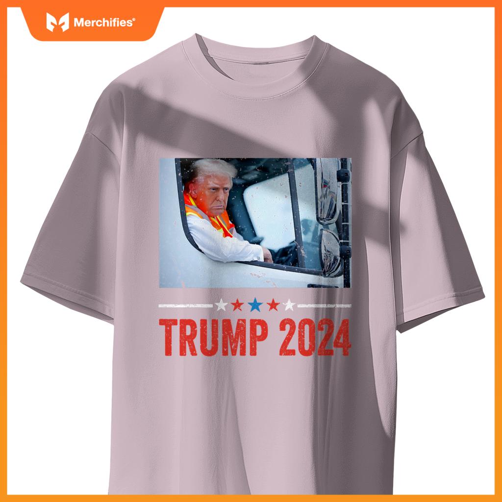 Donald Trump Rides In Garbage Truck Trump In Trash Truck T-Shirt